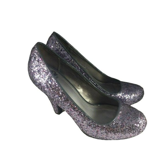 Fergalicious Womens High Heel Pumps Size 6M Silver/Multi-Color Sparkle Glitter - Picture 4 of 10